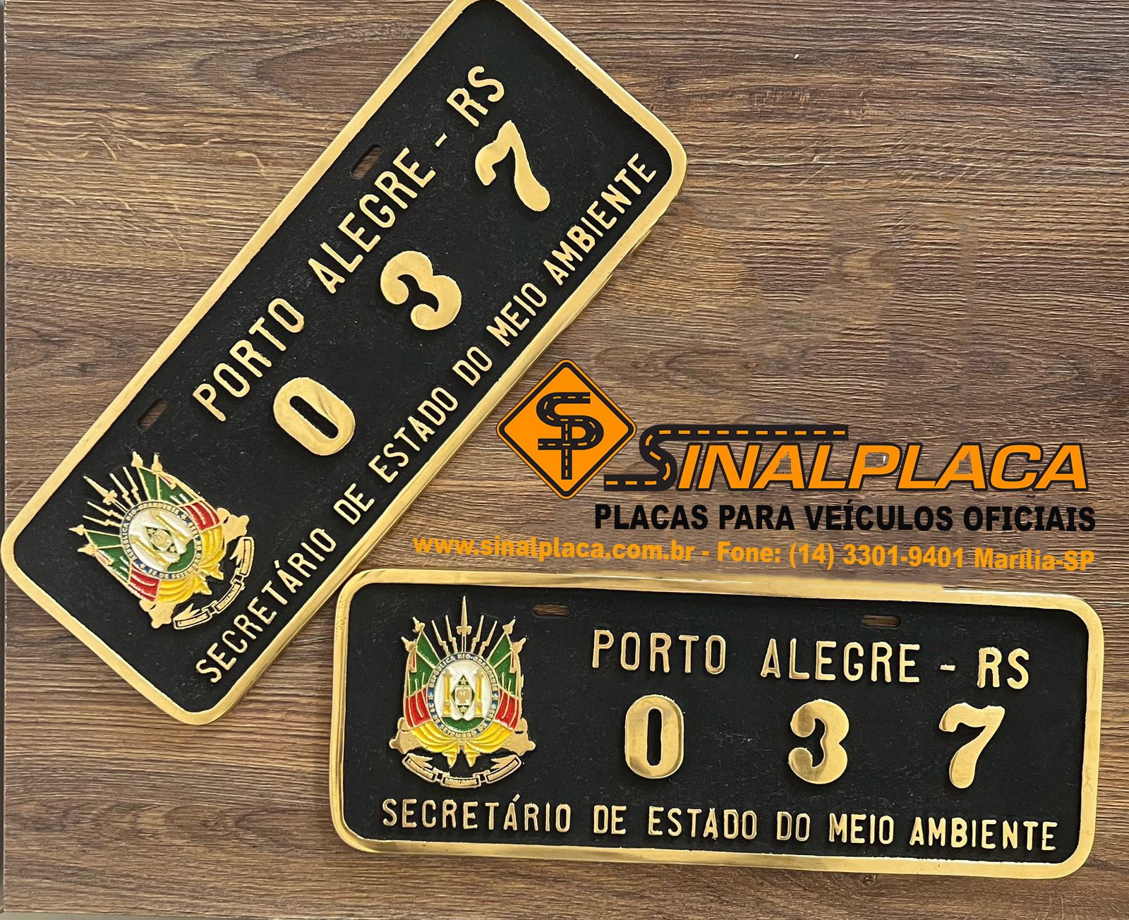 Placa de Carro em Bronze Fundido